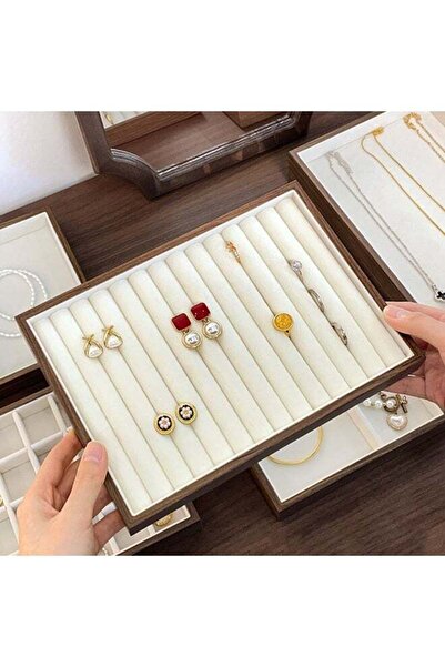 Generic Natural Wooden Vintage Stackable Jewelry Organizer Tray Box Drawer Ve...