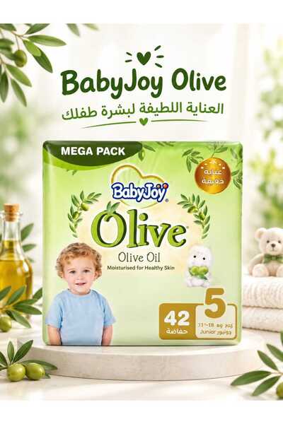 BabyJoy Olive Tape Diaper, Size 5, Junior, 14-23 Kg, Mega Pack, 42 Diapers