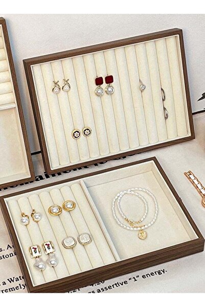 Generic Natural Wooden Vintage Stackable Jewelry Organizer Tray Box Drawer Ve...