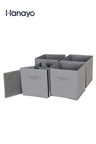 Hanayo 4 Pcs Foldable Fabric Cube Organizer Box with Handle for Organizing Cl...