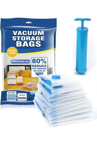 Arabest 8PCS Vacuum Storage Bags, Reusable Space Saver Seal Bag with Hand Pum...
