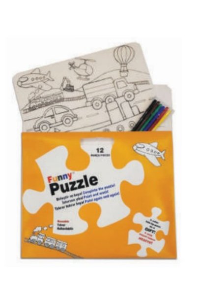 Akademi Çocuk Funny Mat Puzzle - Taşıtlar 30x40cm