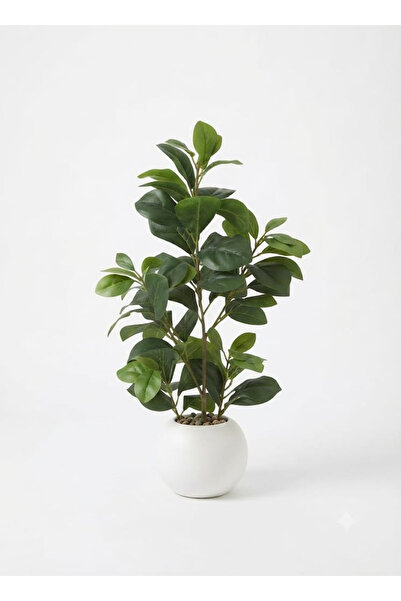 co arma Artificial Plant (Lemon) in a White Spherical Pot, Height 55 cm