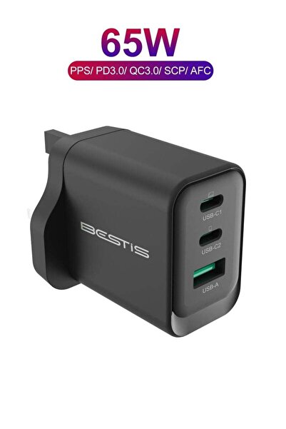 BESTIS Wall Charger 30W GaN USB-C PD3.0 QC4.0 - Dual Port Fast Charger for iP...
