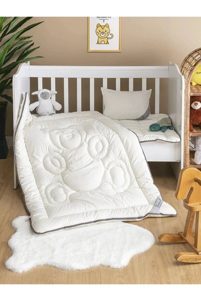 homewell Bamboo Baby Quilt 95X145 cm 0-6 Years Hypoallergenic Cream