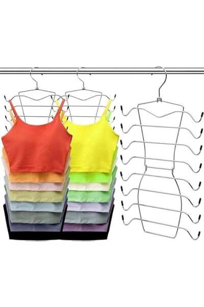 MIXDE 3 Pack Closet Organizer and Storage - 8 Tier Tank-Top-Hanger, Bra Organ...