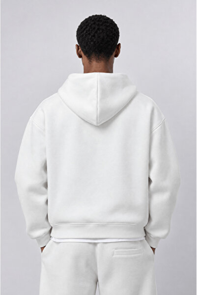 Respire Men's Basic Panda Oversize Zip Ecru