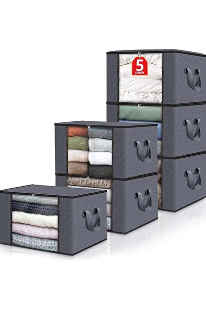 DUNISO 5PCS Large Storage Bags, Foldable Under Bed Storage Box, Duvet Storage...