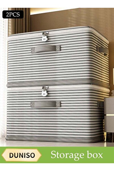 DUNISO 2 Pcs Large Clothes Storage Box，Waterproof Moving Tote Bag，Foldable St...