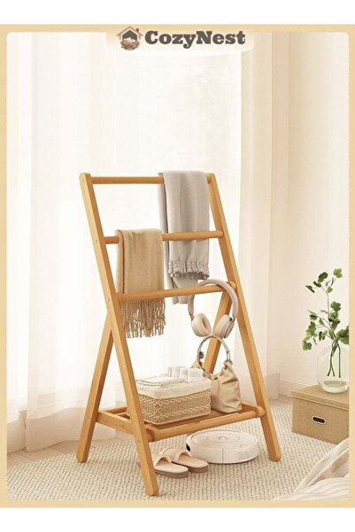 cozynestneedle CozyNest Foldable Bamboo Freestanding Clothes Rack, Bedroom Ga...