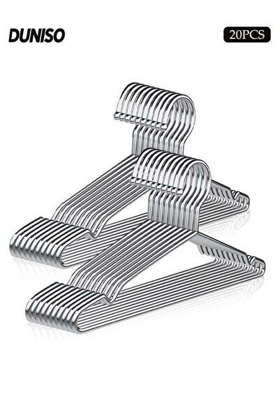 DUNISO 20 Pack Wire Hangers,Stainless Steel Metal Hangers,Heavy Duty Coat Han...