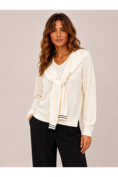 Okçu Triko Women's Buttoned Detailed Knitwear Cardigan 27K12332-16