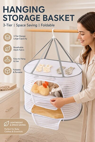 Generic 2 Layer Polyester Fast Drying Drying Net Foldable Large Capacity Kitc...