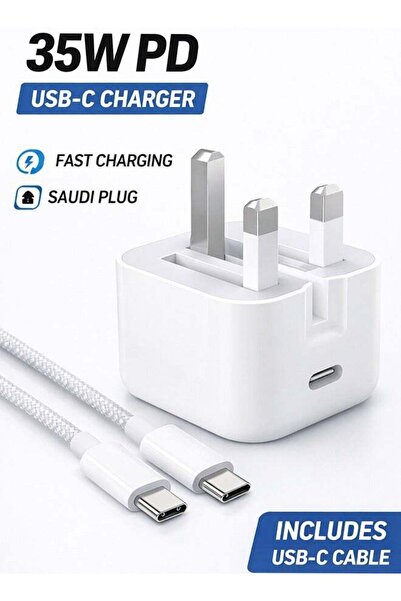 GENERAL محول طاقة NIVUXEL USB-C مع كابل شحن سريع USB-C إلى C بطول 1 متر، شاحن...