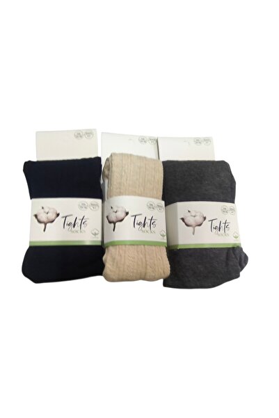 TİGHTS SOCKS 3-5 yaş 3'lü Çocuk Külotlu Çorap Seti %80 Pamuklu Esnek Çorap