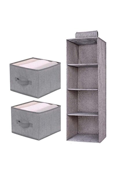Arabest Hanging Closet Organizer 4-Shelf, Hanging Shelves for Closet with 1 R...