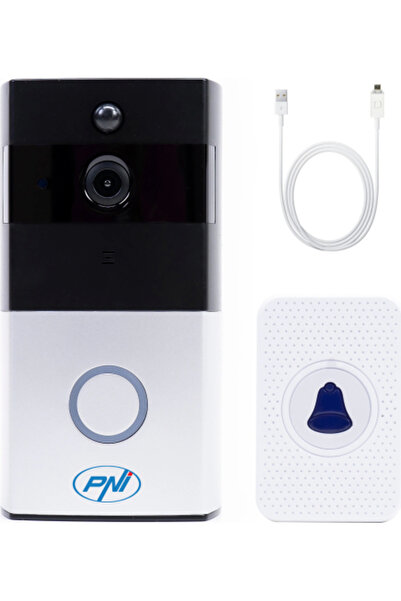 PNI Pachet interfon video inteligent SafeHome PT710B WiFi HD P2P și cablu USB...