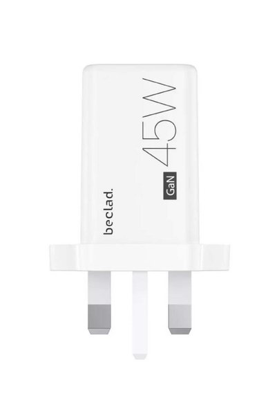 GENERAL شاحن حائط سريع من بيكلايد GaN بقوة 45 واط مع منفذ USB-C - أبيض صغير ا...