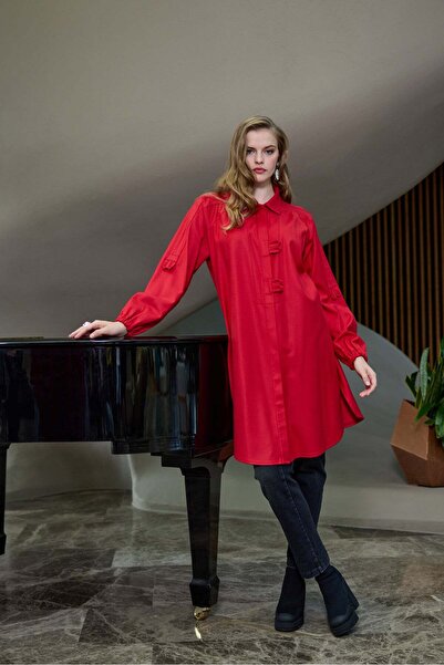 MissWhence Scarlet Statement Shirt Dress