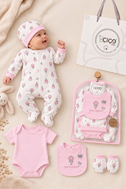 Rocha Baby 5'li Yenidoğan Bebek Giyim Hediyelik Set -Taşıma Poşeti-Yıkama Fil...