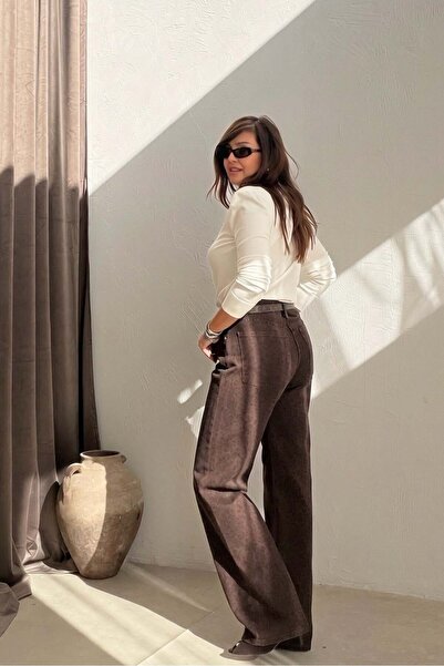 ELVAN TOLON Animal Patterned Jean Brown