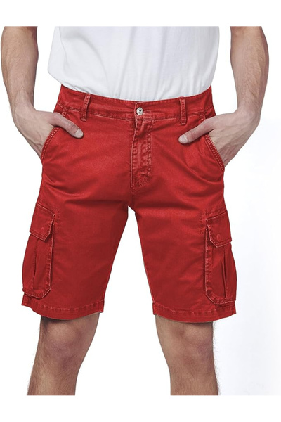 OEM Pantaloni cargo de drumeție pentru bărbați, roșii, Ripstop, elastici, res...
