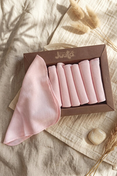 Babydonat 100% Cotton Salmon Plain Baby Mouth Wipes Set - Set of 7 Soft Textu...