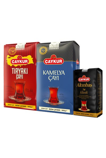 Çaykur Tiryaki 500Gr, Kamelya 500Gr, Altınbaş 200Gr Bulk Tea Package