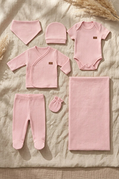 Babydonat طقم أطفال حديثي الولادة من القطن الممتاز باللون الوردي الفاتح مكون ...