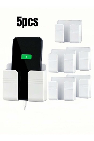 Angola Panda 5PCS Wall Mount Phone Holder with Adhesive, Phone Stand with Dat...