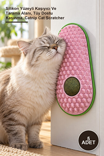 Yenilig 5 Pieces of Catnip with Silicone Scratcher – Silicone Surface Scratch...
