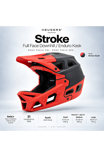 heugers Stroke Full Face Downhill ve Enduro Bisiklet Kaskı