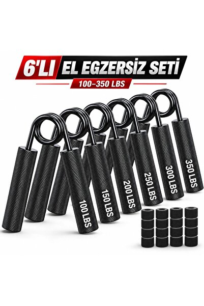 valkyrie 6-Piece Hand Spring Set 45-159 kg Adjustable Grip Strengthener Metal...