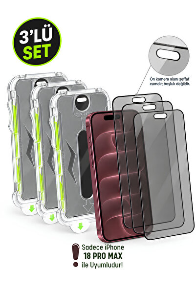 Evax [3 Adet e-Pro Hayalet] iPhone 18 Pro Max Uyumlu HAYALET Özellikli Kolay ...