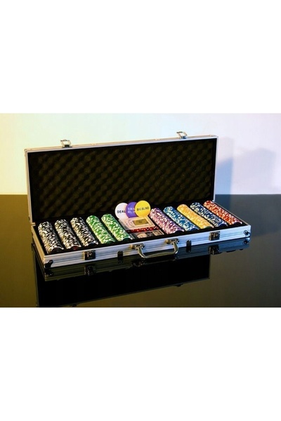 NO BRAND SET DE JOC POKER 500 JETE PREMIUM 2 PACHETE DE CĂRȚI DE POKER CUTIE ...