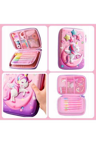 NO BRAND Penar pliabil cu unicorn 3D pentru grădiniță și școală