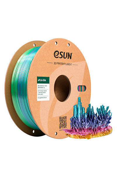eSun Filament Silk-PLA Coral multicolor 1.75mm 1kg bobină de hârtie