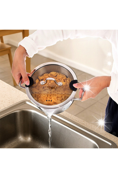 ARTEMİSPAK Oală Orion Venice cu capac, din oțel inoxidabil, 20 cm, 4,6 L, Pre...