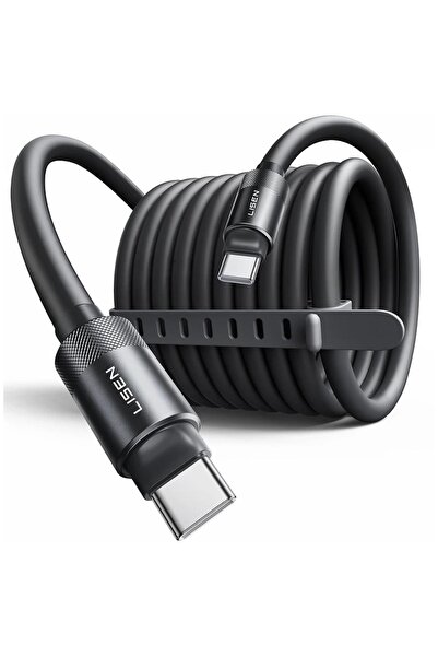Zebana Lisen L115 100W 3 Metre USB-C to USB-C Hızlı Şarj Kablosu Siyah