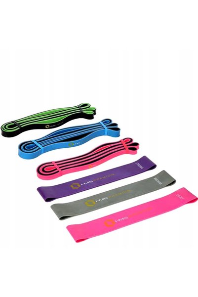 NO BRAND SET 6 BENZI ELASTICE MINI PENTRU EXERSĂRI FITNESS