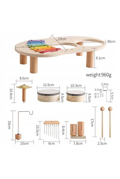 NO BRAND Tobe muzicale senzoriale de percuție, cinele, tablă educativă XXL