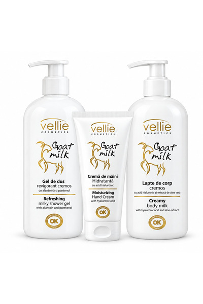 Vellie Cosmetics Σετ Περιποίησης Σώματος με Γάλα Κατσίκας Vellie – Αφρόλουτρο...