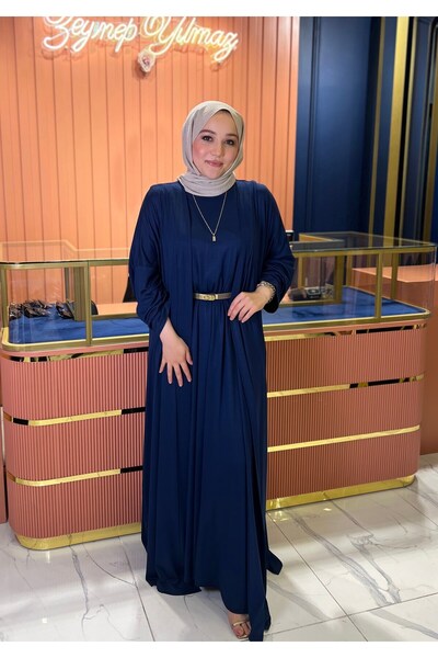 By Zeynep Yılmaz 2'li Rahat Elbise Takım Lacivert