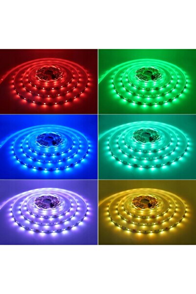 NO BRAND Bandă LED multicoloră impermeabilă 5M + telecomandă