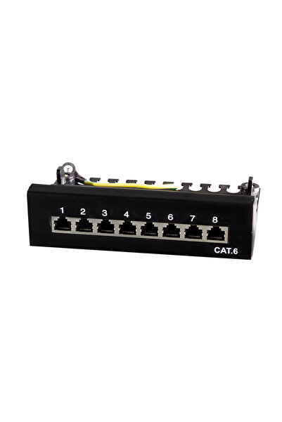 LogiLink NP0017B Panou de patch-uri Cat.6 8xRJ45 ecranat negru de birou