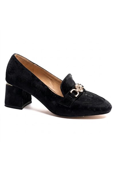KUUM LONDON K145-26131 Black Satin Vip Exclus Women's Shoes