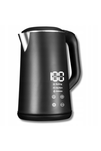 NO BRAND Ceainic electric fără fir, 1,6 L, reglare, declorare |LED|Negru