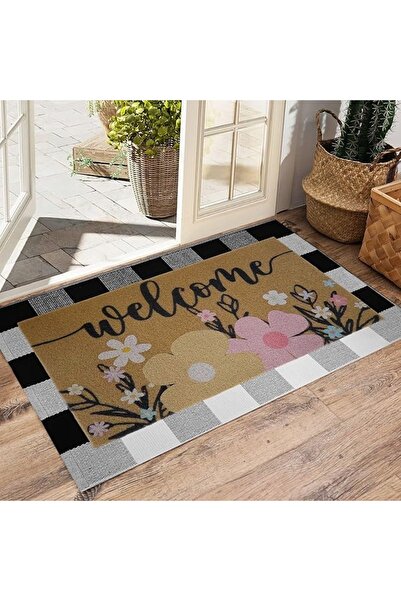 NO BRAND Covoraș de intrare cu design nucă de cocos 43x76 cm + Covoraș din bu...