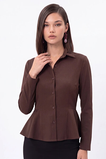 cemo Büzgülü Omuz Detaylı Peplum Gömlek