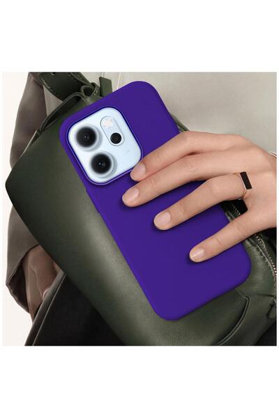 Pro Aksesuar Oppo Reno14 F Compatible Case with Velvet Interior, Erasable Launch Silicone Case, Navy Blue